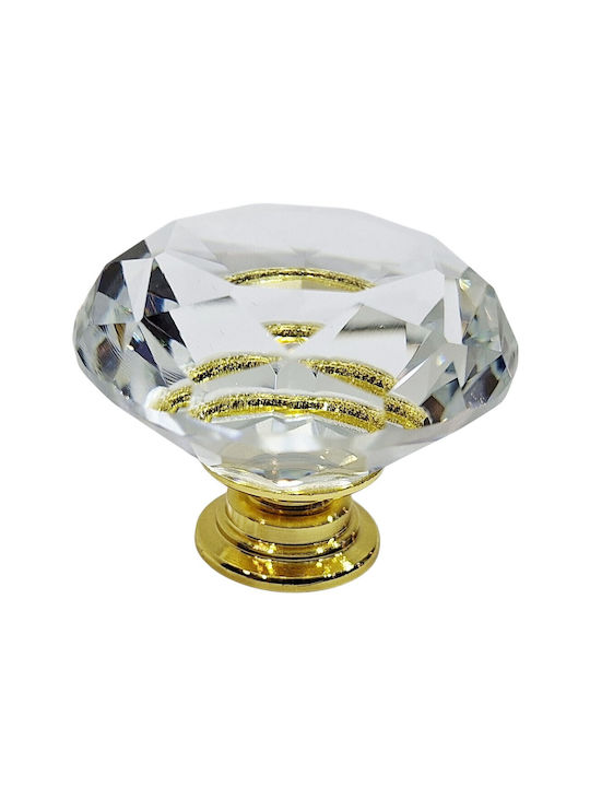ACM Knob Furniture made of Metallic & Zamak & Crystal Gold-glossy 12022-000-ORO1 1pcs