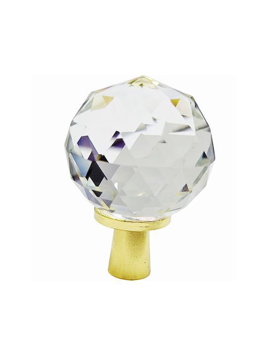 ACM Knob Furniture made of Metallic & Zamak & Crystal Gold-glossy 12018-000-ORO1 1pcs