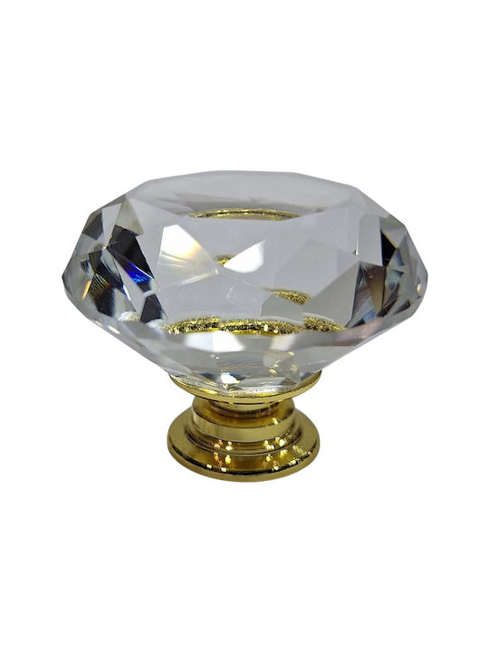 ACM Knob Furniture made of Metallic & Zamak & Crystal Gold-glossy 12022-000-ORO1 1pcs
