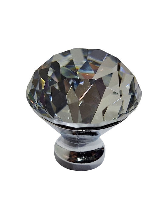ACM Knob Furniture made of Metallic & Zamak & Crystal Chrome Glossy 30mm (Center Distance 30mm) 11987-000-ORO1 1pcs