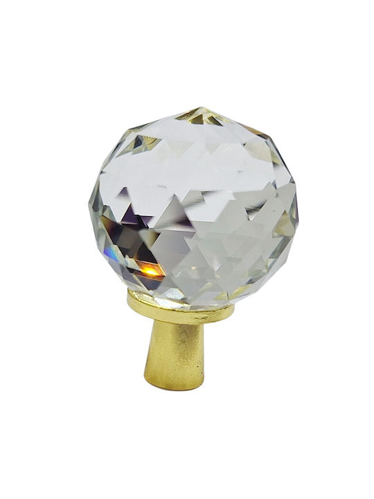 ACM Knob Furniture made of Metallic & Zamak & Crystal Gold-glossy 12018-000-ORO1 1pcs