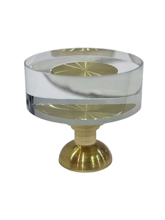 Steel-Nova Knob Furniture made of Crystal & Metallic Murano Crystal 30mm (Center Distance 30mm) 12004-000-MOUR 1pcs