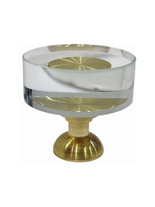 Steel-Nova Knob Furniture made of Crystal & Metallic Murano Crystal 30mm (Center Distance 30mm) 12004-000-MOUR 1pcs