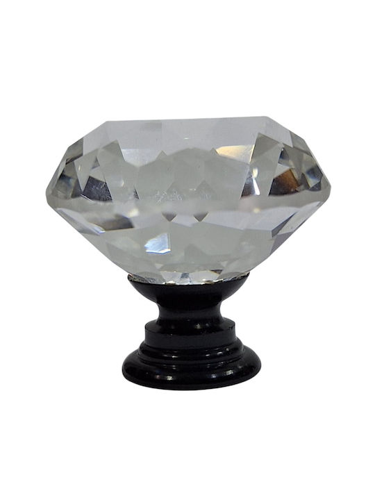 ACM Knob Furniture made of Metallic & Zamak & Crystal Black-glossy 31mm (Center Distance 31mm) 11953-000-ORO1 1pcs