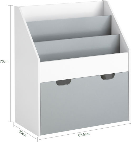 Библиотека Подов Сив 63x30x70см