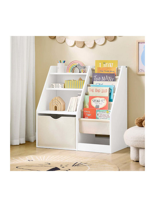 Bibliotecă pardoseală Lemn Alb 80x40x80cm