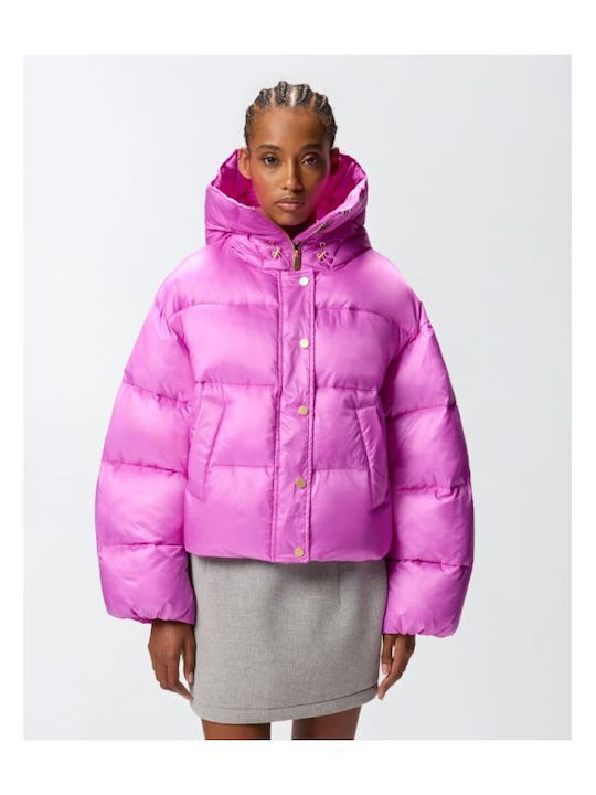 Pinko Women's Puffer Jacket for Winter with Hood Pink