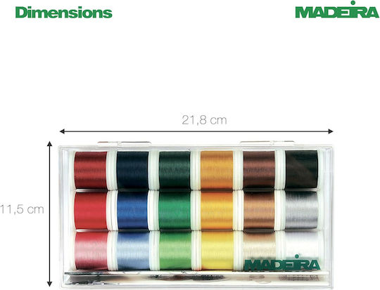 Комплект 18 Нишки За Бродерия Рейон №40 Madeira 8040