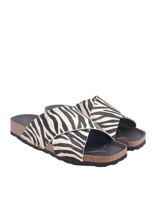 Leather Women's Flat Sandals Anatomic in White Color