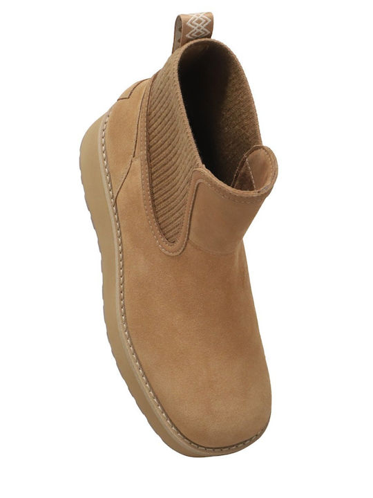 Suede Women's Chelsea Boots Brown