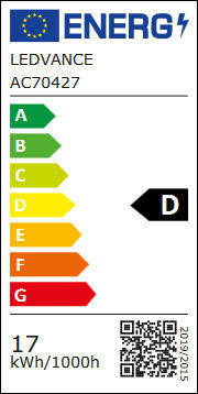 Ledvance Λάμπα LED 17W για Ντουί E27 και Σχήμα G125 Θερμό Λευκό 2452lm