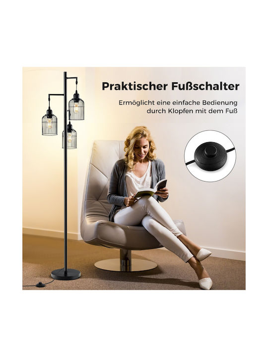 Costway Vintage Floor Lamp H169cm. Black