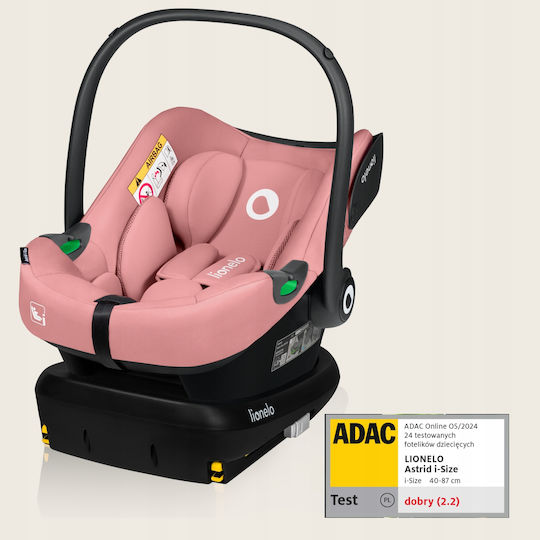 Lionelo Astrid Καθισματάκι Αυτοκινήτου i-Size με Isofix Pink Coral