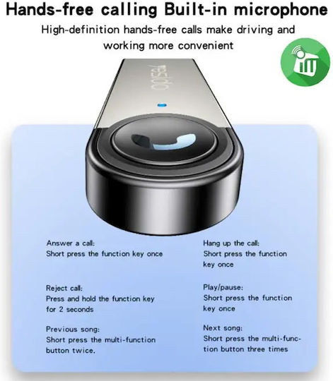 Yesido FM Transmitter Αυτοκινήτου με Bluetooth