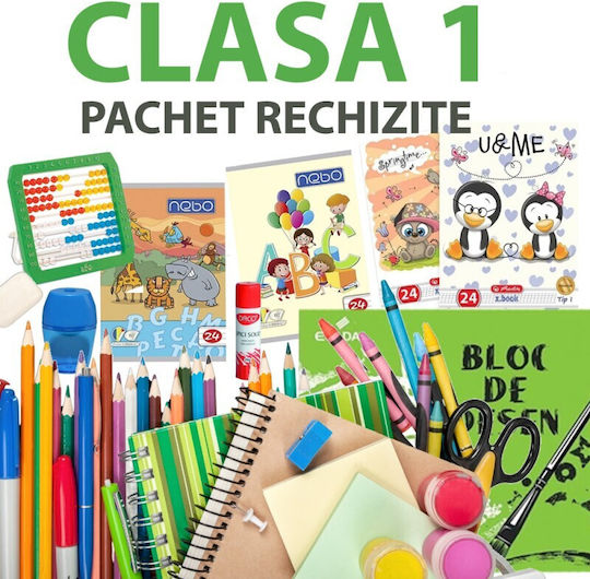 Set Complet De Papetărie Pentru Școala Primară Clasa 1 Elevi 22 Bucăți
