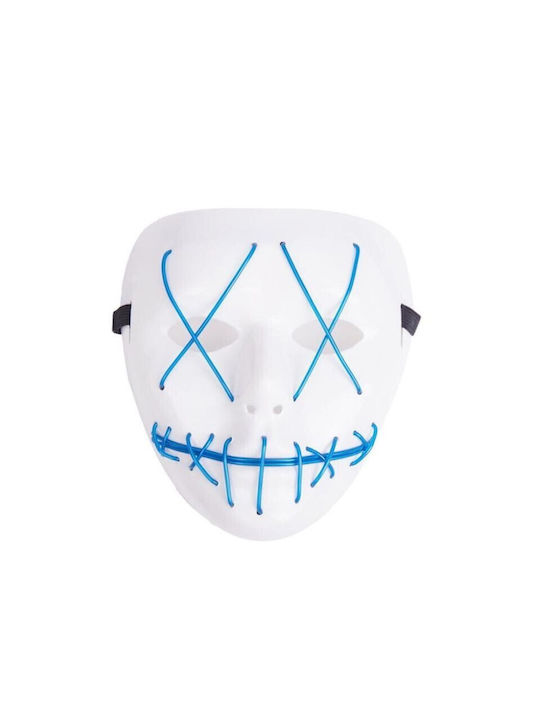 Purge Horror Latex Mask With Light Blue 3 Pieces