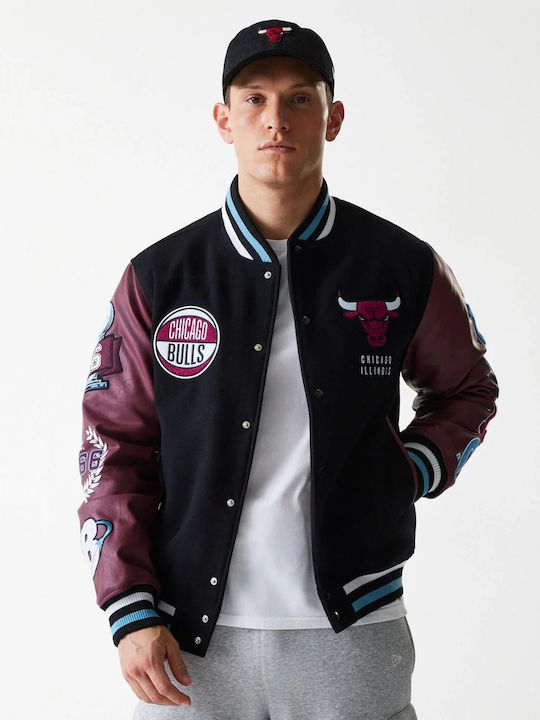 Geacă Varsity Neagră Chicago Bulls NBA Patch