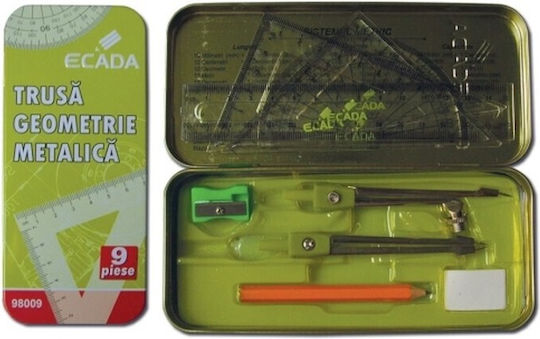 Metal Geometry Set 9 Pieces Green Color