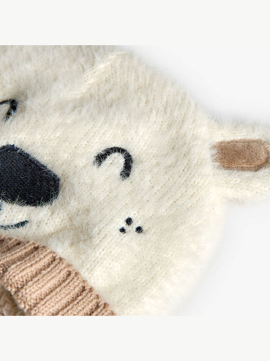 Kinder Mütze Gestrickt Beige