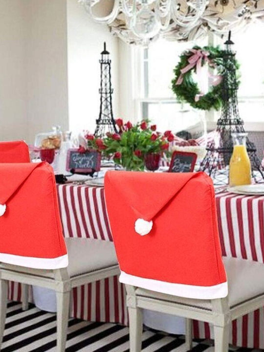 Christmas Chair Cover Universal Size 60 X 50 Cm Red White
