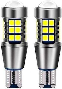 Set 2 Lămpi Auto Canbus T15 W16w Temperatura De Culoare 6000k Flux Luminiscent 800 Lumeni Lumină Albă Argintiu