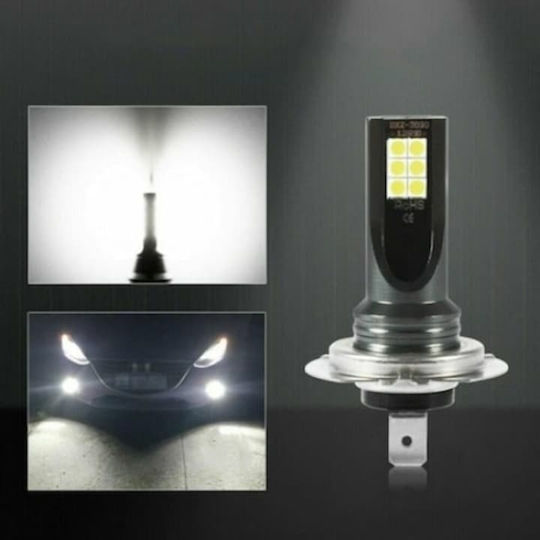 Set 2 Becuri Auto H7 Led 12v 12 Smd Putere 60w Temperatura De Culoare 6000k Flux Luminiscent 6800lm Plug Play Lumină Albă