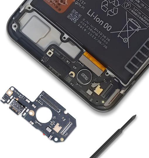 Clappio Charging Port Xiaomi Redmi Note 12S USB-C Connector Repair Part Black