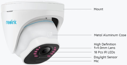 Reolink P334 IP Surveillance Camera 4K Waterproof with Two-Way Communication and Lens 2.8mm