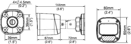 Uniarch IPC-B125-APF28 IP Surveillance Camera Wi-Fi Full HD+ 5MP Waterproof with Lens 2.8mm