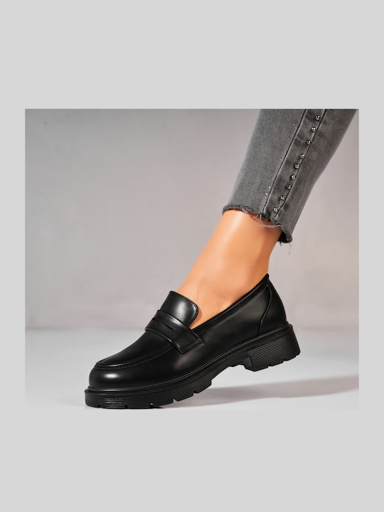 Seena Λουστρίνι Γυναικεία Loafers σε Μαύρο Χρώμα