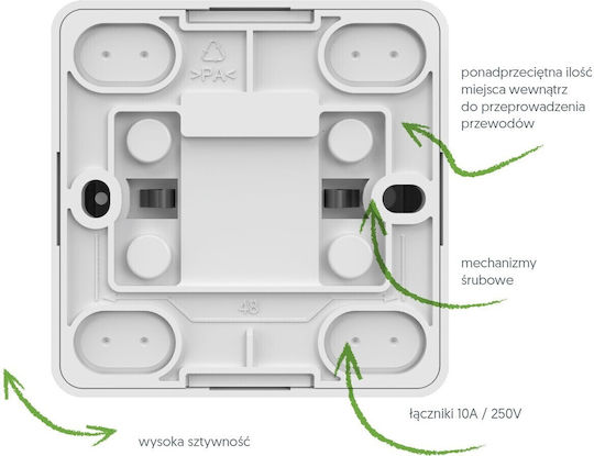 Elektro Plast Wall Switch Lighting One-Way with Frame White