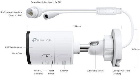 TP-LINK InSight S385 IP Surveillance Camera 4K Waterproof with Two-Way Communication and Lens 2.8mm