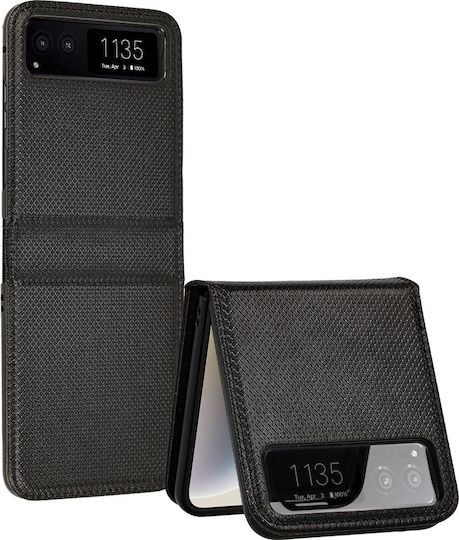 For Buchen Sie Leder / Silikon Schwarz (MOTOROLA RAZR 40 5G)