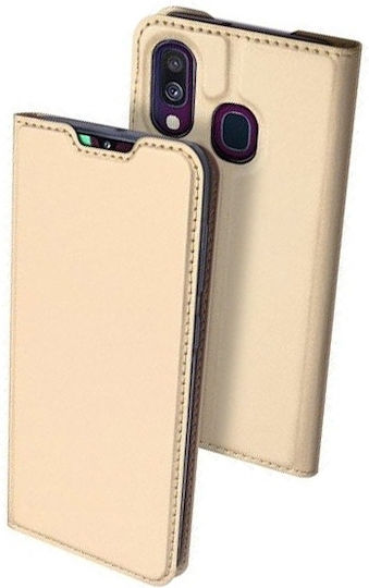 Dux Ducis Skin Pro Book Piele artificială Auriu (Galaxy A40)
