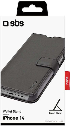 SBS Wallet Piele artificială Negru (iPhone 14)