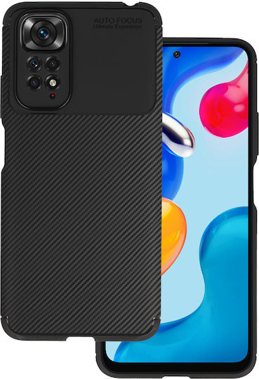 Vennus Carbon Elite Задна корица Силикон Черен (Redmi Note 11 / 11S 4G)