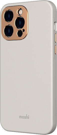 Moshi Napa Slim MagSafe Umschlag Rückseite Synthetisches Leder Serene Gray (iPhone 14 Pro Max)