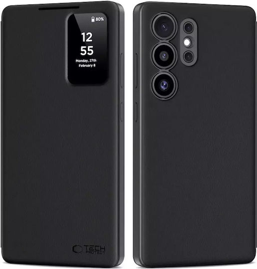 Tech-Protect Matte Brieftasche Synthetisches Leder / Silikon Schwarz (Galaxy S25 Ultra,Samsung S25 Ultra)