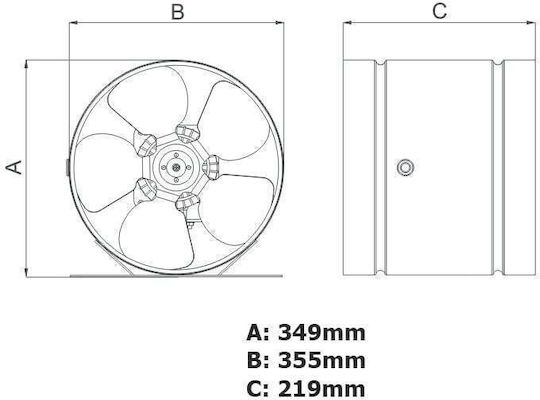 AirRoxy Industrieventilator Luftkanal Duct Fan Durchmesser 350mm