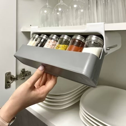 Plastic Tabletop Spice Rack Organizer White