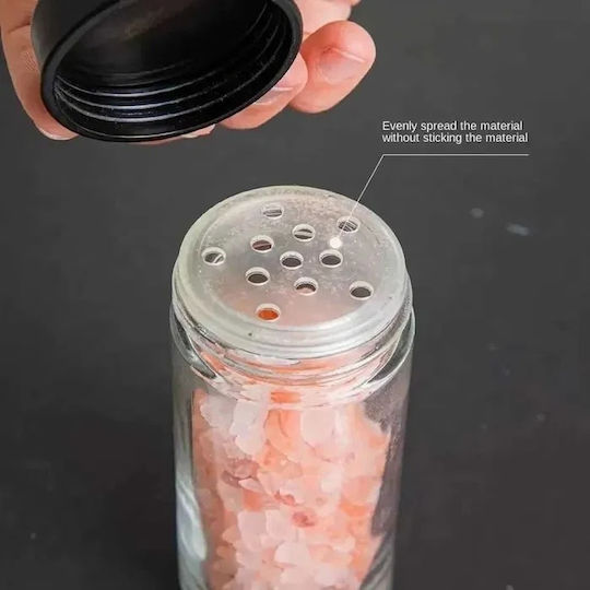 Suporturi de Condimente Plastice pe Suport Rotativ Neagră 18buc