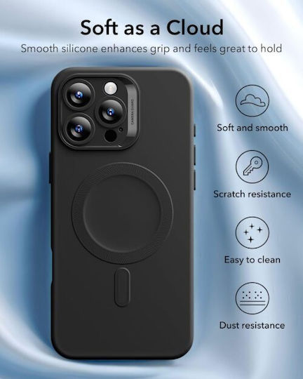 ESR Cloud Halolock Back Cover Silicone / Plastic 1.2mm Black (iPhone 16 Pro Max)
