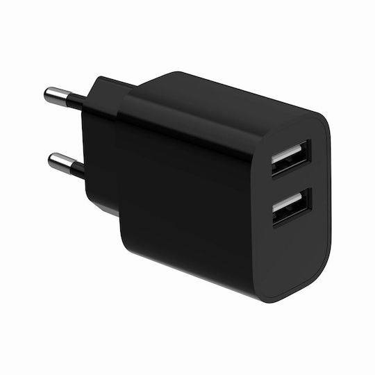 Gembird Wireless Charger with 2 USB-A Output Ports 12W Black