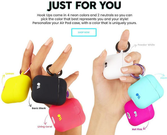 Case-Mate Hook Ups Hülle Silikon mit Haken in Weiß Farbe für Apple AirPods 1 / AirPods 2
