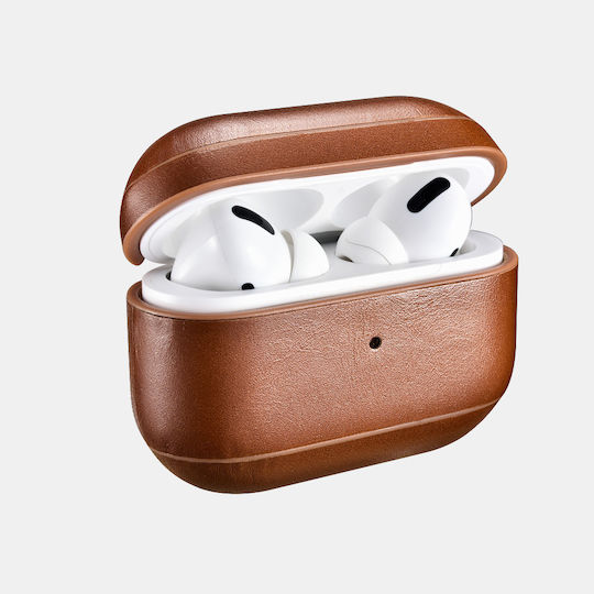 iCarer Vintage Leather Θήκη Δερμάτινη σε Κόκκινο χρώμα για Apple AirPods Pro