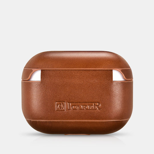 iCarer Vintage Leather Θήκη Δερμάτινη σε Κόκκινο χρώμα για Apple AirPods Pro
