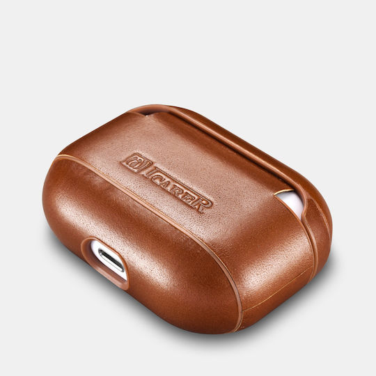 iCarer Vintage Leather Θήκη Δερμάτινη σε Κόκκινο χρώμα για Apple AirPods Pro