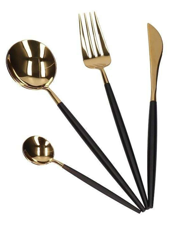 Besteckset Edelstahl Schwarz 24Stück