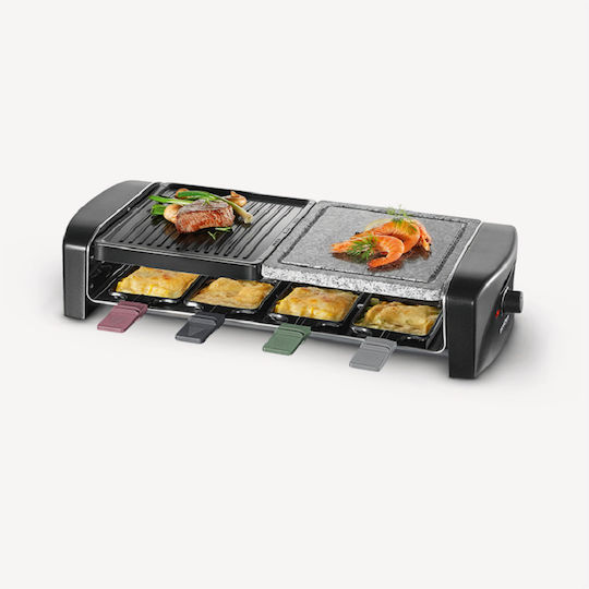 Severin RG9645 Tabletop Electric Grill Raclette Smooth and Ribbed Plate 1400W 42cmx21cmcm