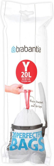 Brabantia Müllbeutel Kapazität 20Es mit Kordel Type Y 20Stück Weiße